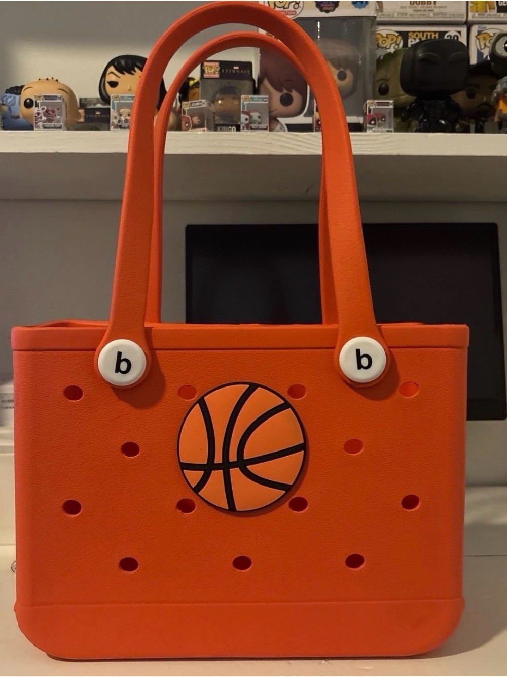 Orange Basketball Tote Bag